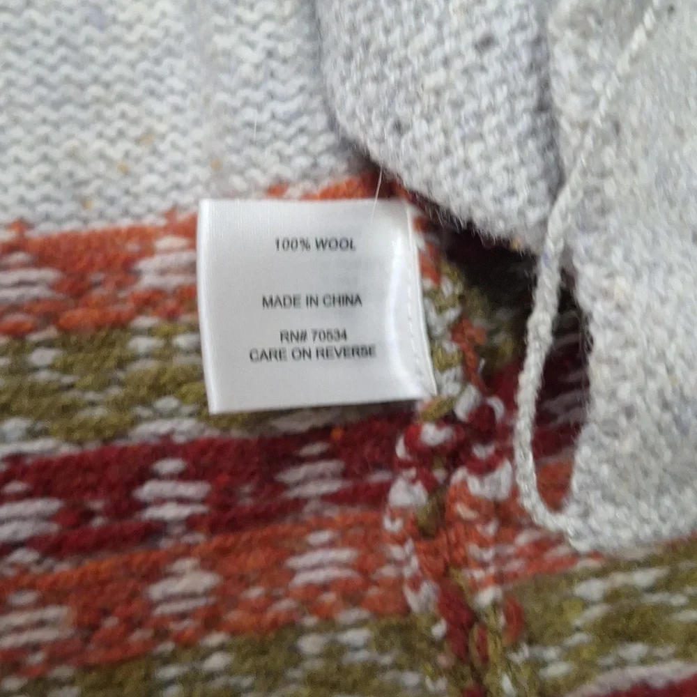 Orvis 100% wool cardigan sweater - southwestern gray - L